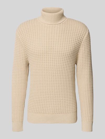 SELECTED HOMME Regular fit coltrui in wafelstructuur, model 'TOM' Offwhite - 2