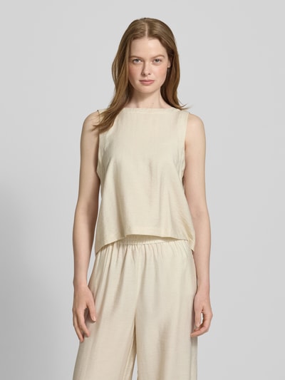 MSCH Copenhagen Regular fit blousetop met ronde hals, model 'Disa' Zand - 4