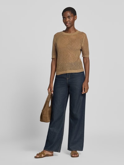 s.Oliver RED LABEL Regular Fit Pullover aus Baumwoll-Mix Mittelbraun 1