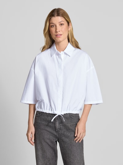 Drykorn Overhemdblouse met blinde knoopsluiting, model 'LAINAY' Wit - 4