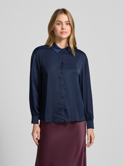 MSCH Copenhagen Regular fit overhemdblouse met viscose, model 'Sandelina' Marineblauw - 4