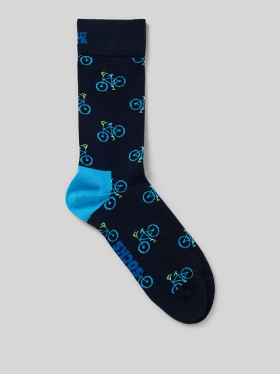 Happy Socks Sokken met labelprint Marineblauw - 1