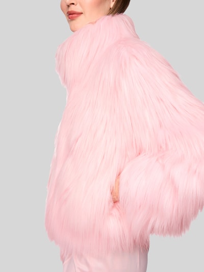 Marc Cain Webpelzjacke mit hohem Stehkragen Rosa 6