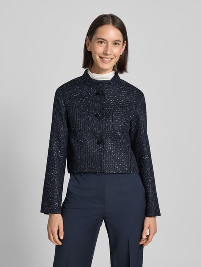 Max Mara Studio Regular Fit Kurzblazer aus Baumwoll-Mix Modell 'OUMO' Marine 4