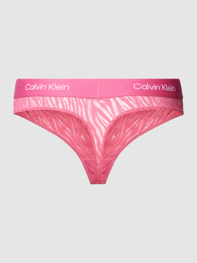 Calvin Klein Underwear String mit Animal-Print im semitransparenten Design Rosa 3