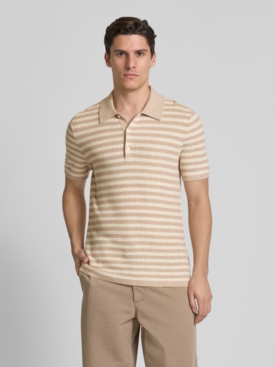 Tiger Of Sweden Regular Fit Poloshirt mit Strukturmuster Modell 'Erros' Sand 4