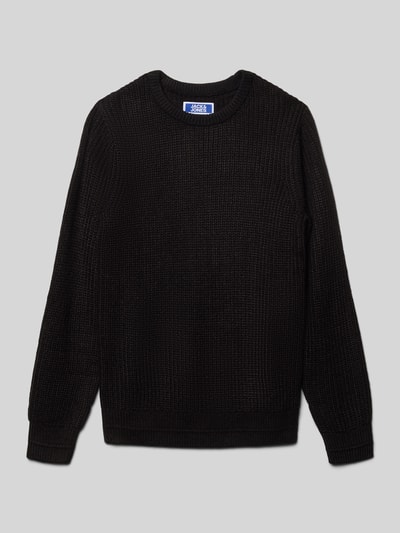 Jack & Jones Relaxed Fit Pullover in Strick-Optik Modell 'Kaito' Black 1