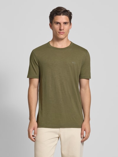 BOSS Orange Regular fit T-shirt van puur katoen, model 'TEGOOD' Kaki - 4