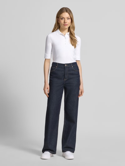 Christian Berg Woman slim fit poloshirt met knoopsluiting en 1/2-mouwen Wit - 1