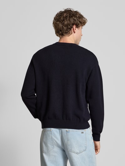 REVIEW Strickpullover mit gerippten Abschlüssen Marine 5