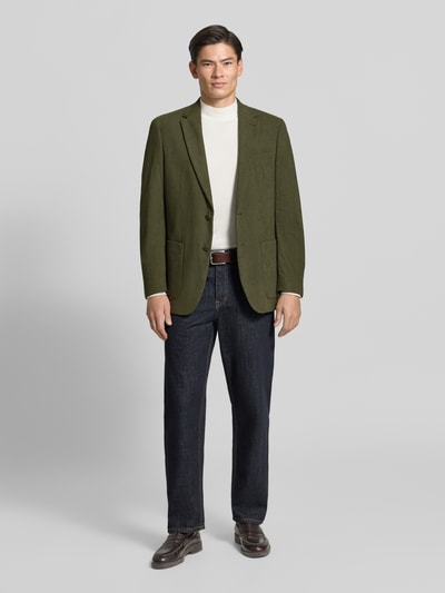 Christian Berg Men Regular Fit Sakko in Cord-Optik Oliv 1