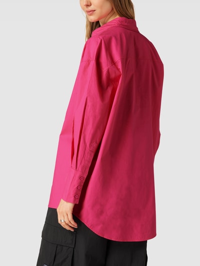 Colourful Rebel Oversized overhemdblouse met labeldetail, model 'Talia' Fuchsia - 5