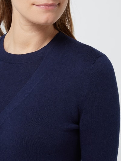 Lauren Ralph Lauren Cardigan van een mix van katoen en modal, model 'Denzel' Marineblauw - 3