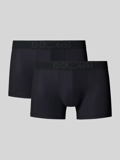 Produktfoto, Boxershorts mit elastischem Logo-Bund im 3er-Pack von HOM, Schwarz, glatter Material-Mix mit Stretch, körpernaher Schnitt