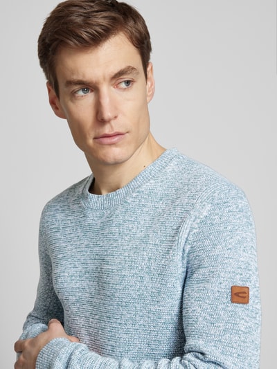 camel active Strickpullover aus reiner Baumwolle Blau 3