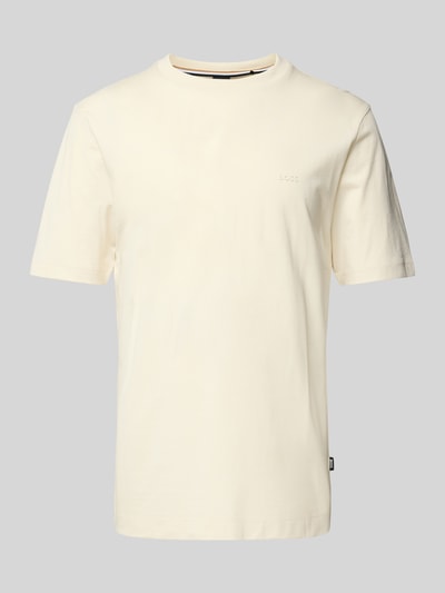 BOSS T-Shirt mit Label-Print Modell 'Thompson' Offwhite 2