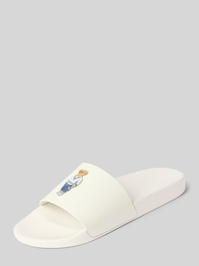 Polo Ralph Lauren Slides mit Motiv-Patch Weiss 1