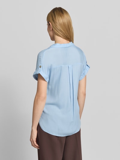VERO MODA Regular Fit Hemdbluse aus reiner Viskose Modell 'BUMPY' Hellblau 5