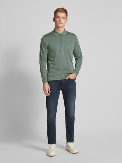 RAGMAN Regular fit poloshirt met borstzak Rietgroen - 1