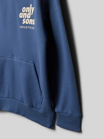Only & Sons Regular fit hoodie van katoenmix, model 'HUDSON' Rookblauw - 2