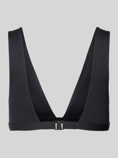 Produktfoto, Slim Fit Bikini-Oberteil mit V-Ausschnitt Modell 'Ofelia' von MC2 Saint Barth in Schwarz, Elastischer-Material-Mix, Rückansicht.