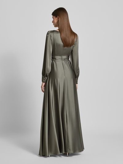 Jake*s Cocktail Avondjurk met V-hals Olijfgroen - 5