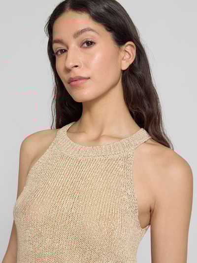 Oui Tanktop mit Strick-Optik Beige 3