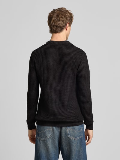Jack & Jones Strickpullover mit gerippten Abschlüssen Modell 'LINK' Black 5