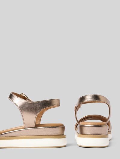 INUOVO Sandalette aus Leder mit glatter Sohle Metallic Braun 2