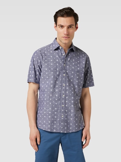 Jake*s Vrijetijdsoverhemd met all-over print Marineblauw - 4