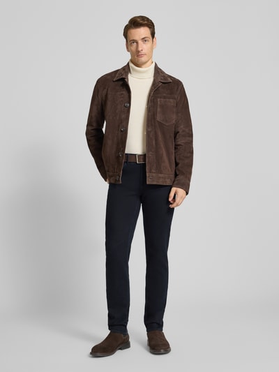 Brax Regular Fit Jeans mit Kaschmir-Anteil Modell 'Cadiz' Dunkelblau Melange 1