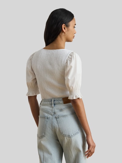 Lauren Ralph Lauren Slim Fit Crinkle T-Shirt aus reiner Baumwolle Weiss 5