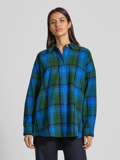 Jake*s Casual Relaxed fit overhemdblouse met manchetten Blauw - 4