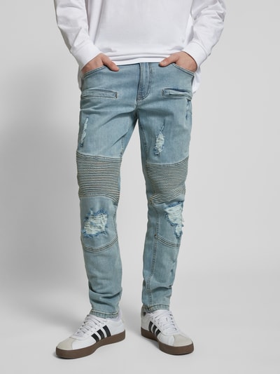 2Y Studios Jeans in used-look, model 'OSCAR' Jeansblauw - 4