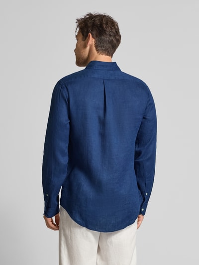 Polo Ralph Lauren Regular fit linnen overhemd met button-downkraag Donkerblauw gemêleerd - 5
