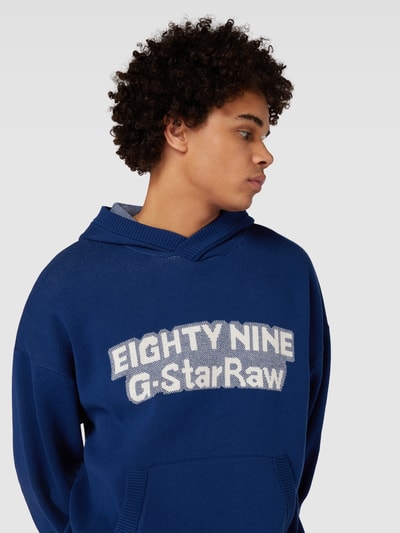 G-Star Raw Gebreide pullover met labelprint Koningsblauw - 3