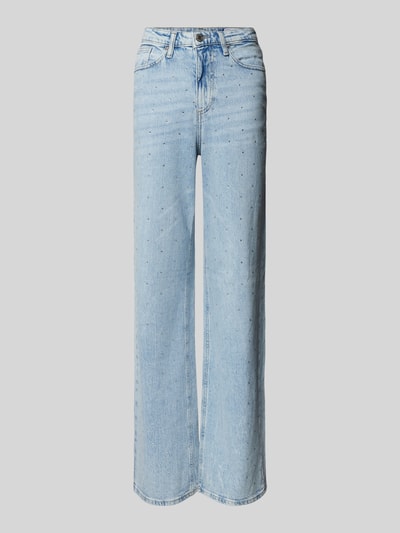 Vero Moda Wide Fit High-Waist-Jeans mit Strassstein-Besatz Modell 'TESSA' Hellblau 2