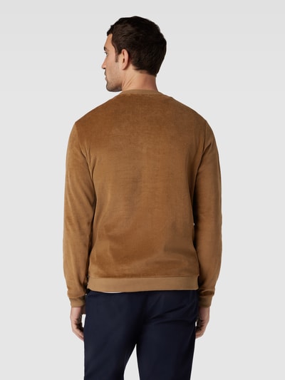 Lacoste Sweatshirt met labelstitching, model 'VELVET COLORAMA' Camel - 5