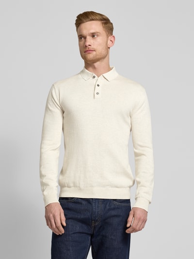 Barbour Strickpullover mit Polokragen Modell 'Bassington' Sand 4