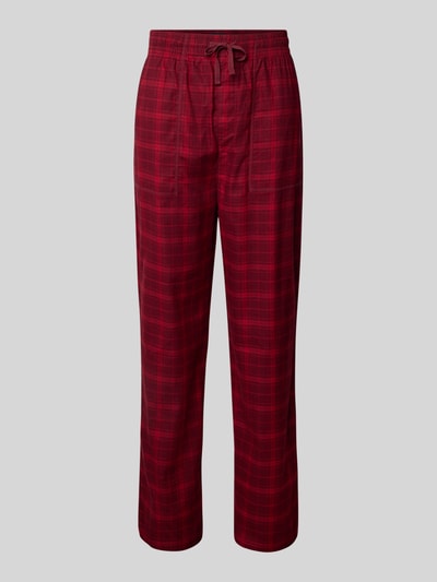 Tommy Hilfiger Loose fit pyjamabroek van katoenmix Bordeaux - 2