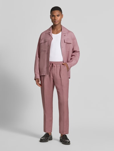 Antony Morato Regular Fit Hemdjacke aus Leinen-Viskose-Mix Rostrot 1