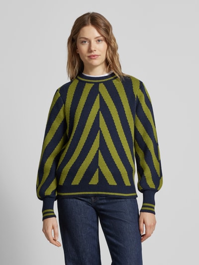 B.Young Gebreide pullover met ronde hals, model 'Milo' Donkerblauw - 4