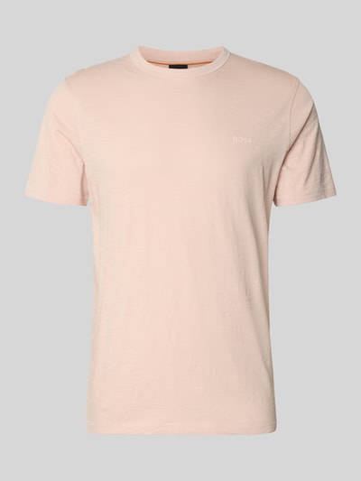 Produktfoto, Regular Fit T-Shirt aus reiner Baumwolle Modell 'TEGOOD' von BOSS Orange, jasny róż, jednolity, logo, okrągły dekolt, krótki rękaw