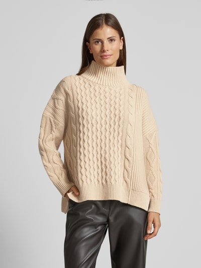 Weekend Max Mara Oversized Strickpullover mit Rollkragen Modell 'VENETO' Sand 4