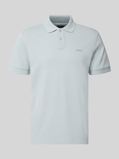 Productfoto, lichtblauw relaxed fit poloshirt uit puur katoen model 'Prime' van BOSS Orange voor Heren, gladde textuur
