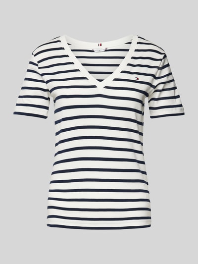 Tommy Hilfiger Slim Fit T-Shirt mit V-Ausschnitt Modell 'CODY' Marine 2