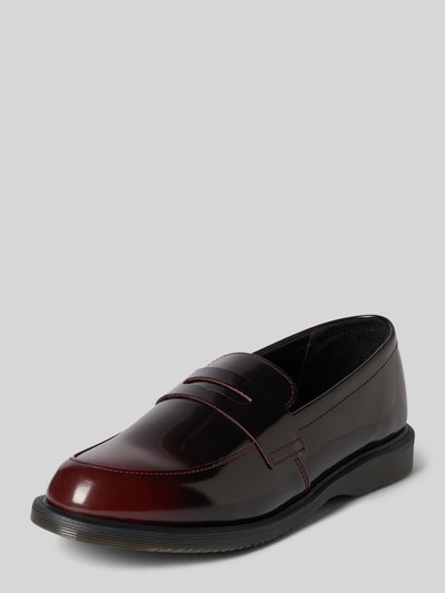 Productfoto, Loafers aus Leder mit Schaftbrücke Modell 'Temara' van Dr. Martens, echt leer, afgeronde vorm, geprofileerde zool, bordeaux met zwarte tinten, hakhoogte 3 cm, schafthoogte 7 cm, schachtwijdte 6 cm, gladde textuur