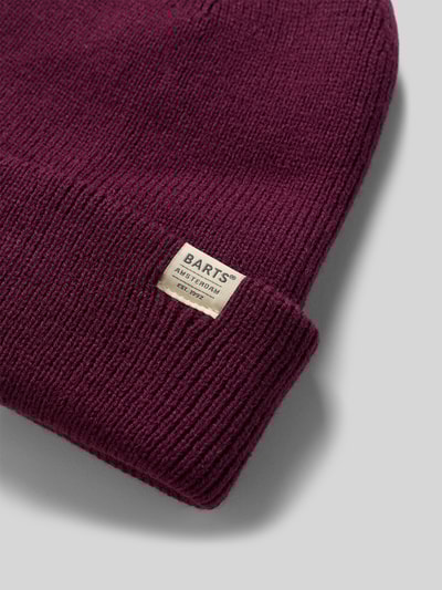 Barts Mütze mit Umschlag und Label-Detail Modell 'KINABALU' Aubergine 2