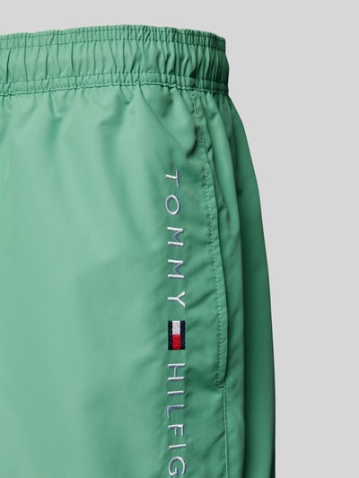 Tommy Hilfiger Regular fit korte zwembroek met labelstitching Groen - 2