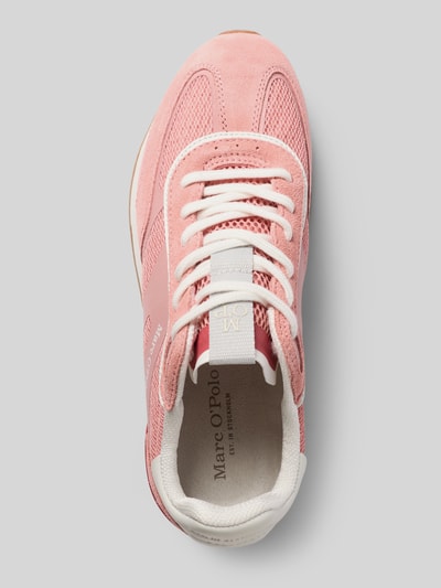 Produktfoto, Low Top Sneaker aus echtem Rindsleder von Marc O'Polo in Rosa, unifarben, abgerundete Spitze, Veloursleder, Label Print, Schnürung